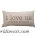 4 Wooden Shoes I Love Us with Couple Names Textured Linen Lumbar Pillow FWDS1419